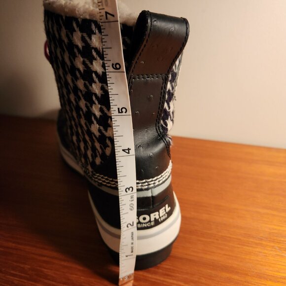 SOREL Leather Warm Lining Waterproof Winter Snow Boots Women (6) Black/White - Picture 15 of 16